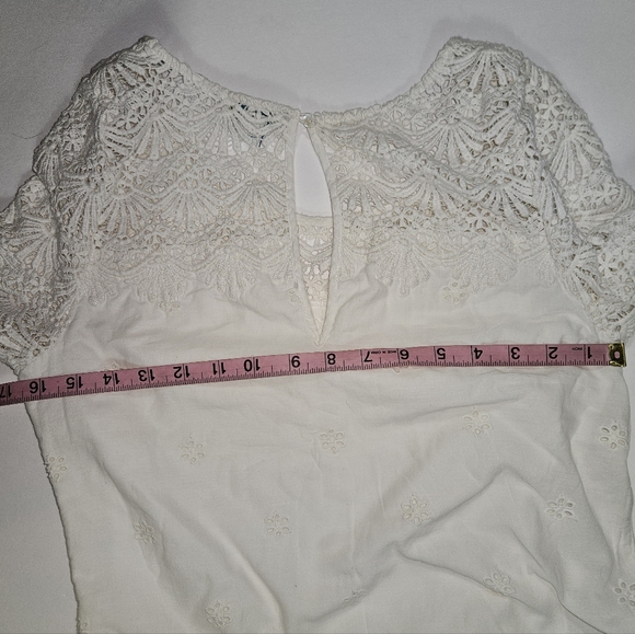 Sundance Imperial Ivory Eyelet Shift Dress Size Small 100% Cotton Lined READ - Picture 14 of 16
